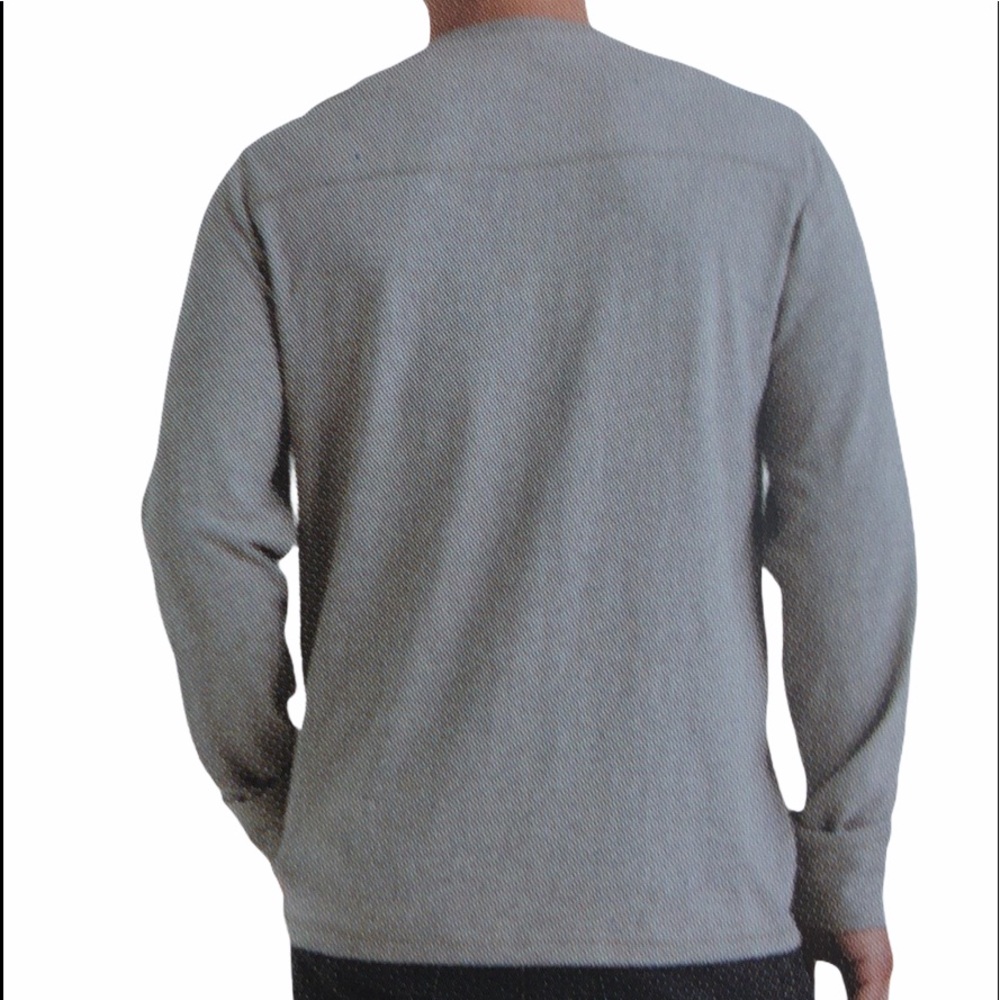 NWT Lucky Brand Snap Henley Long Sleeve Gray - Picture 2 of 7